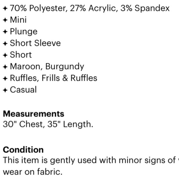 Free people ruffle hem short sleeve dress medium women’s brick red mini - Picture 3 of 5